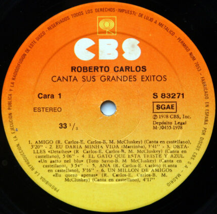 Roberto Carlos Canta Sus Grandes Exitos LP Dreams On Vinyl