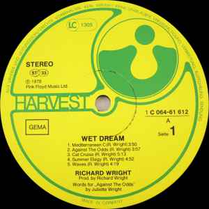 Richard Wright Wet Dream LP Dreams on Vinyl Vinilo de época