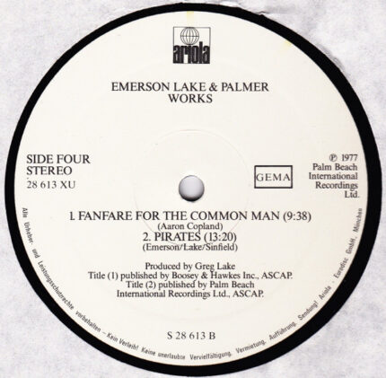 Emerson, Lake & Palmer - Works Volume 1 2LP – Dreams on Vinyl – Vinilo ...