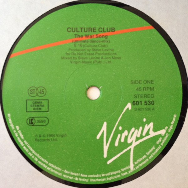 Culture Club – The War Song (Ultimate Dance Mix) – Dreams on Vinyl ...