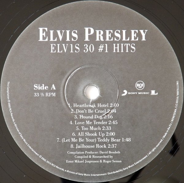 Elvis Presley – ELV1S 30 #1 Hits 2LP – Dreams on Vinyl – Vinilos Nuevos ...