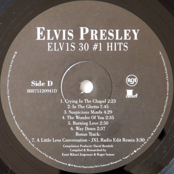 Elvis Presley – ELV1S 30 #1 Hits 2LP – Dreams on Vinyl – Vinilos Nuevos ...