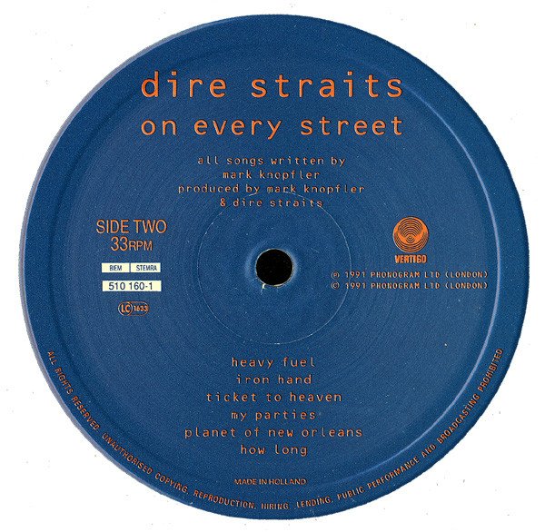 Dire Straits – On Every Street LP – Dreams on Vinyl – Vinilo epoca