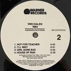 Van Halen - 1984 LP – Dreams on Vinyl – Vinilos Nuevos Sellados