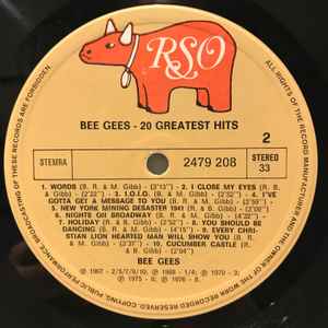 Bee Gees - 20 Greatest Hits LP – Dreams On Vinyl – Vinilo De época